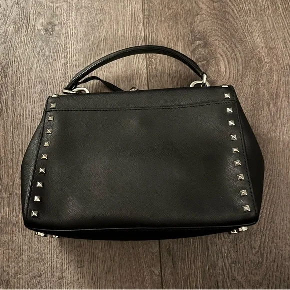 Michael Kors Ava Stud Small Top Handle Leather Satchel - Picture 9 of 13